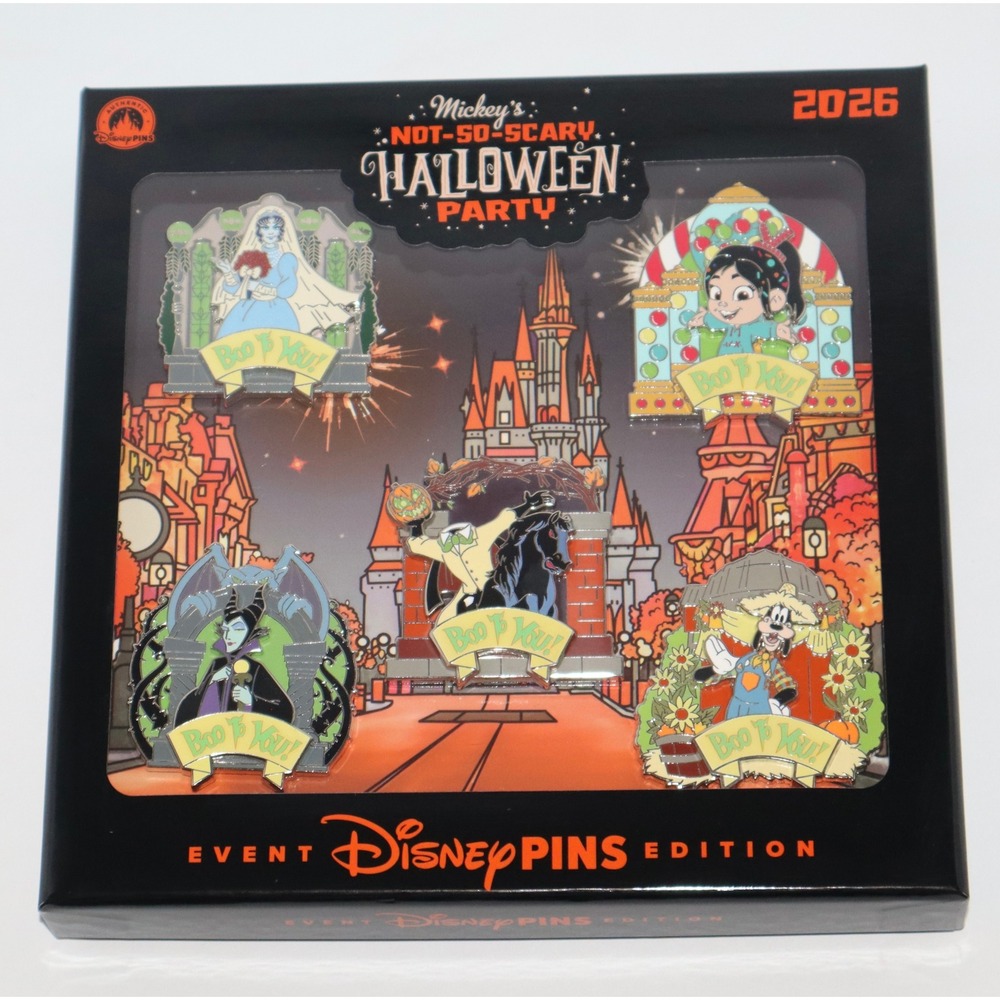 Disney 2026 Mickey's Not So Scary Exclusive Halloween Party Pin Box New Set